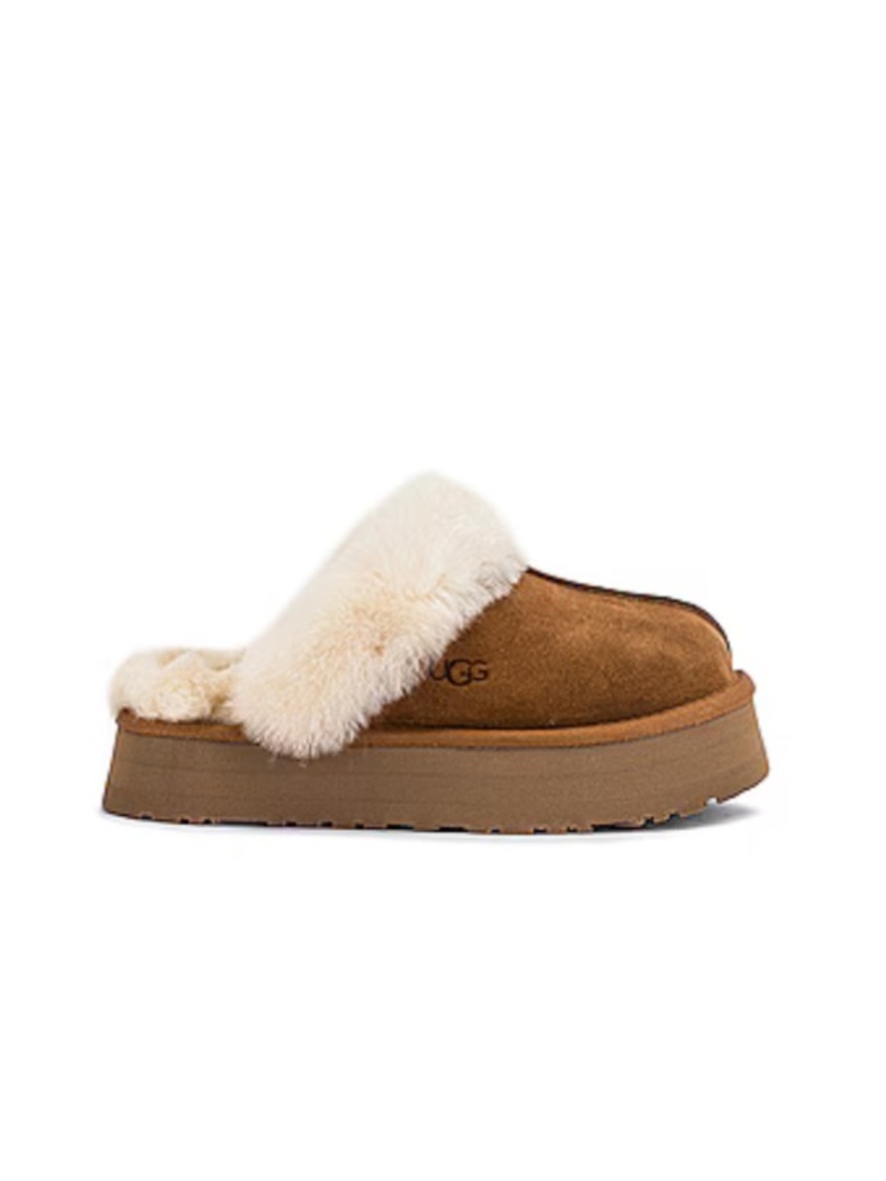 UGG Disquette Fur Slide - Chestnut with Cream Fur